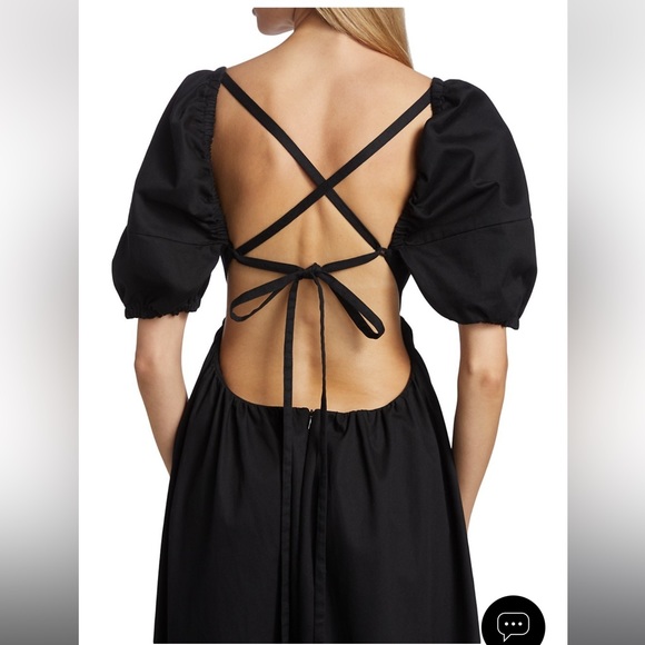ROSSETA GETTY COTTON CORSET MIDI DRESS - Picture 1 of 16